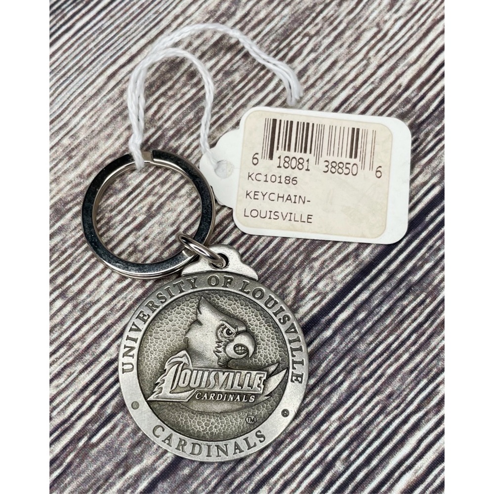 NEW University Of Louisville Cardinals Heritage Pewter Keychain Cards NCAA ACC
